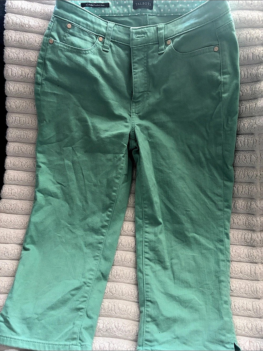 Talbots Pedal Pusher Jean Straight Leg Jeans in Green